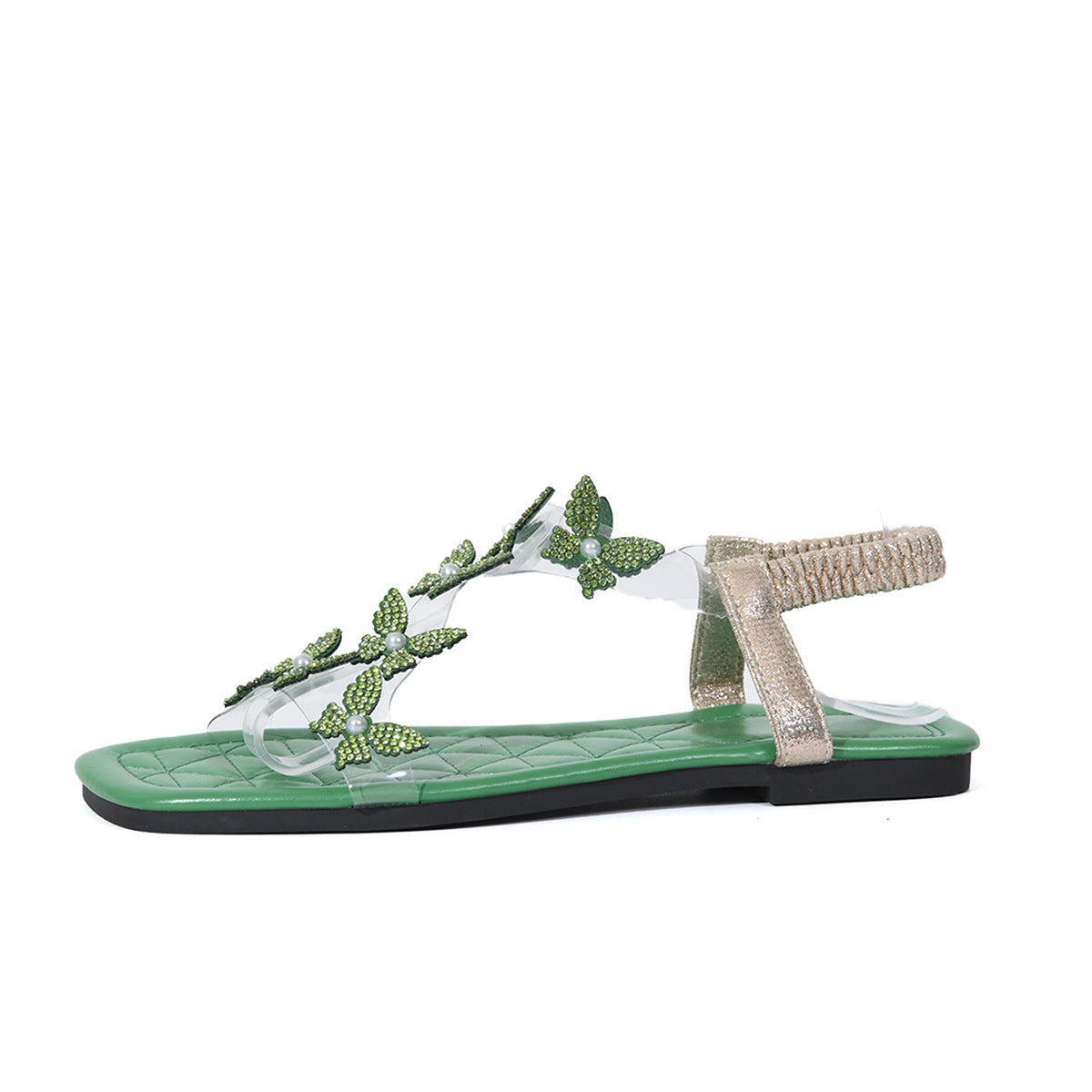 Butterfly Rhinestone Summer Flats