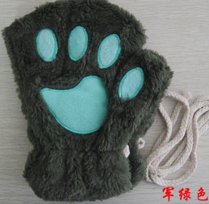Cute Cat Paw Half Finger Gloves