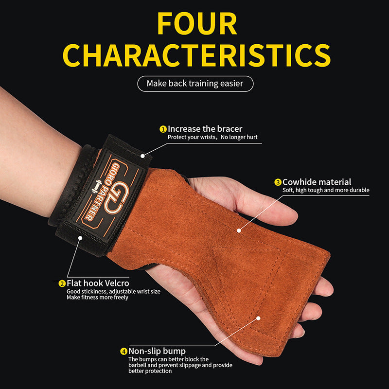 Cowhide Grip Pads for Fitness Training