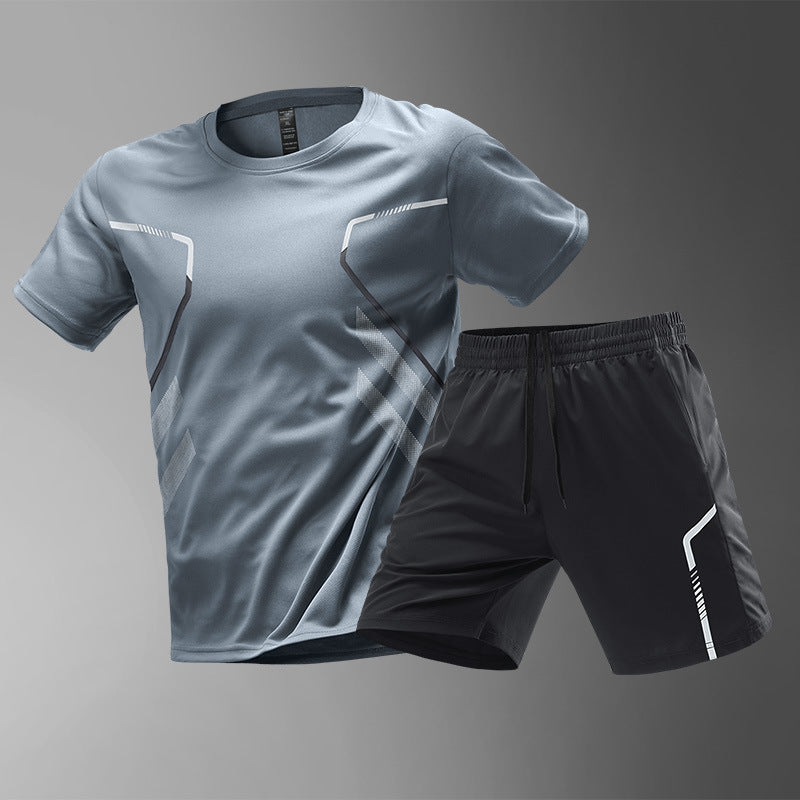 T-shirt à blocs de couleurs à séchage rapide pour homme