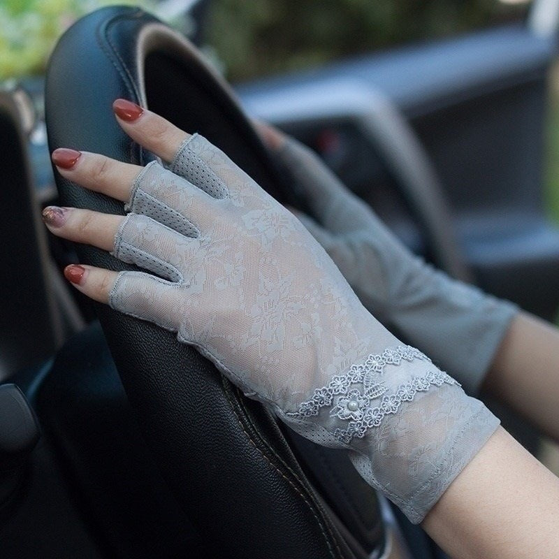 Lace Ice Silk UV Driving Gloves TB54