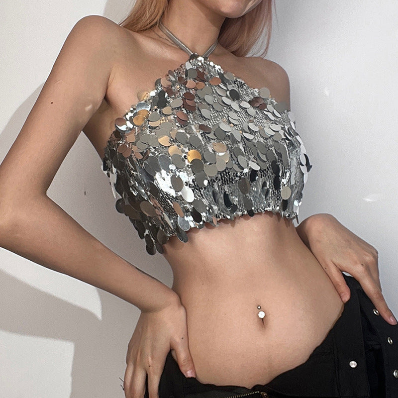 Gilet dos nu à sequins – Femme