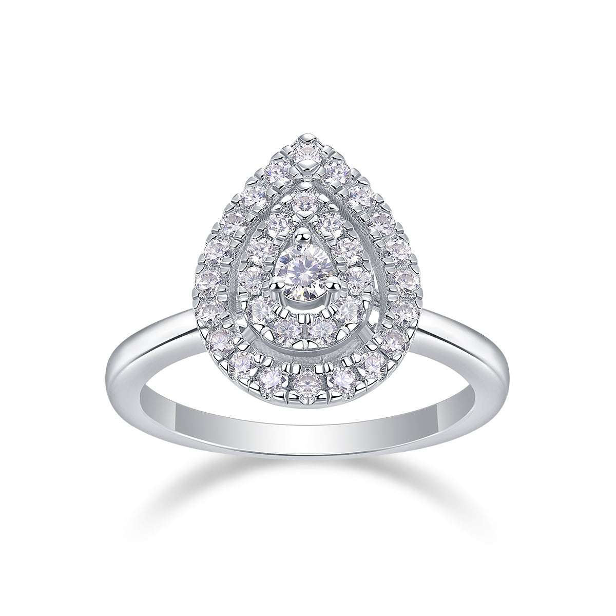 Set of Large Moissanite Silver Rings
