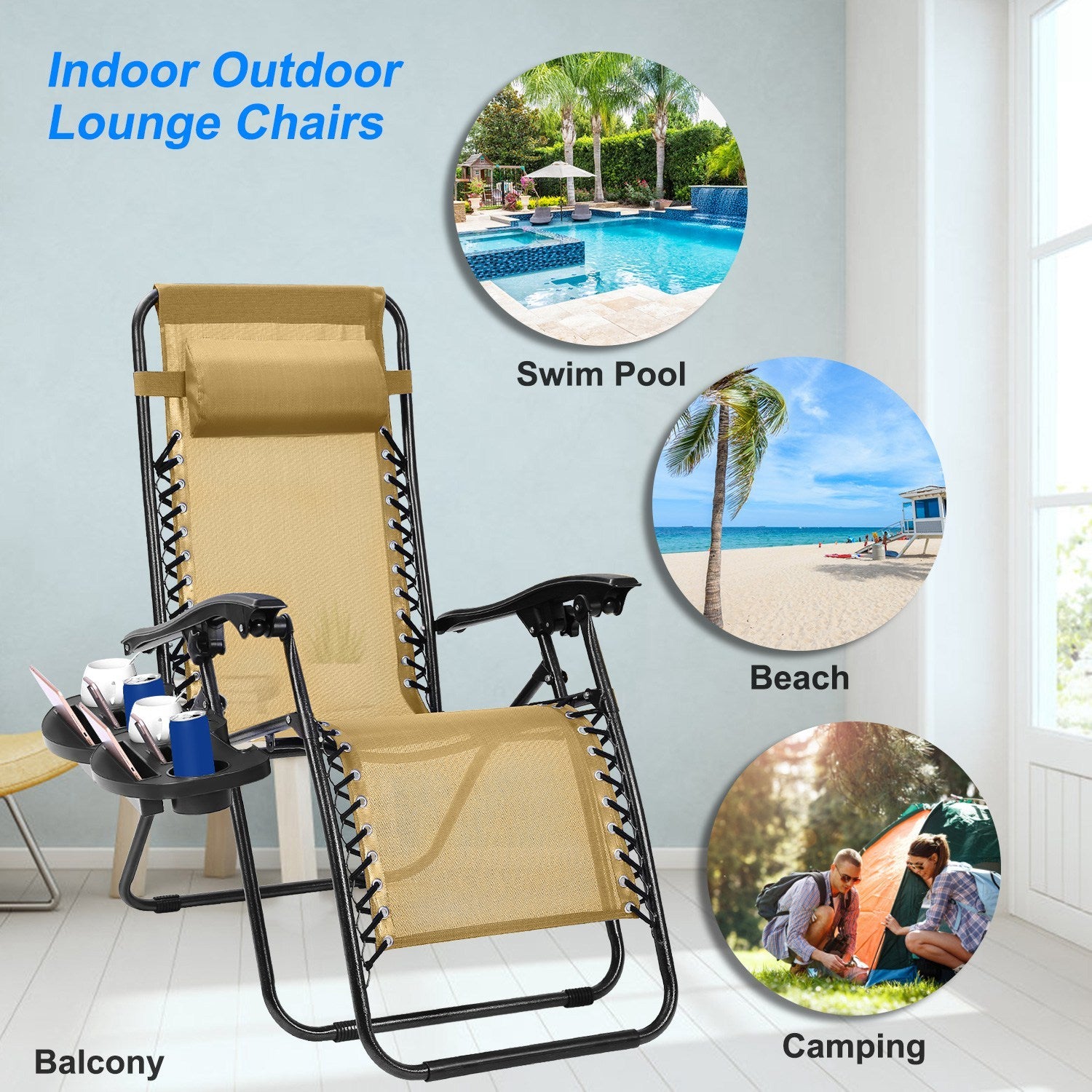 2er-Pack Zero Gravity Loungesessel