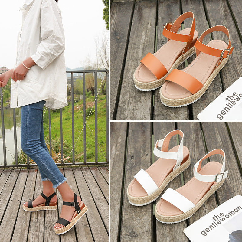 Wedge Hemp Rope Sole Sandals Women