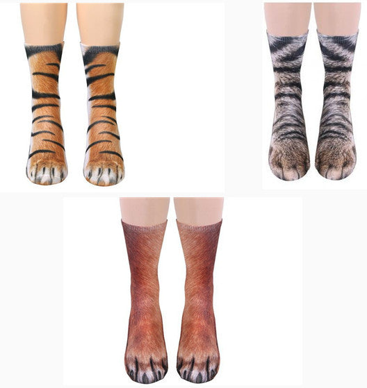3D Cat Paw Long Socks – Unisex Fun