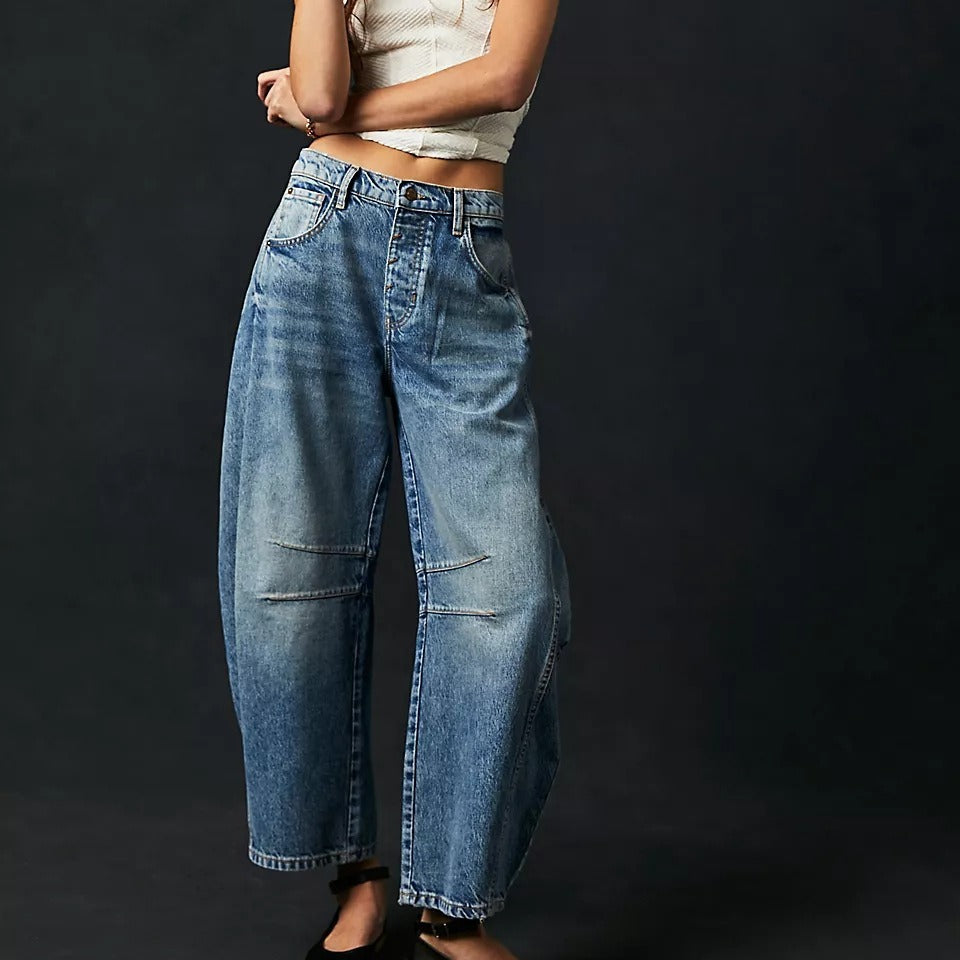 Jean large extensible à jambe large