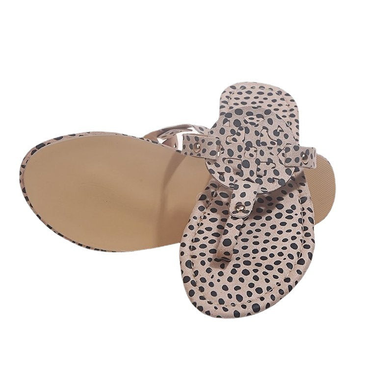Strandsandalen mit Leopardenmuster für Damen