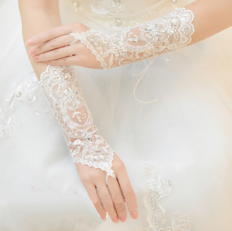 Bridal Long Fingerless Wedding Gloves
