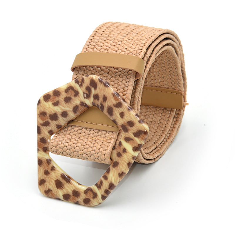 Ceinture large en coton et lin