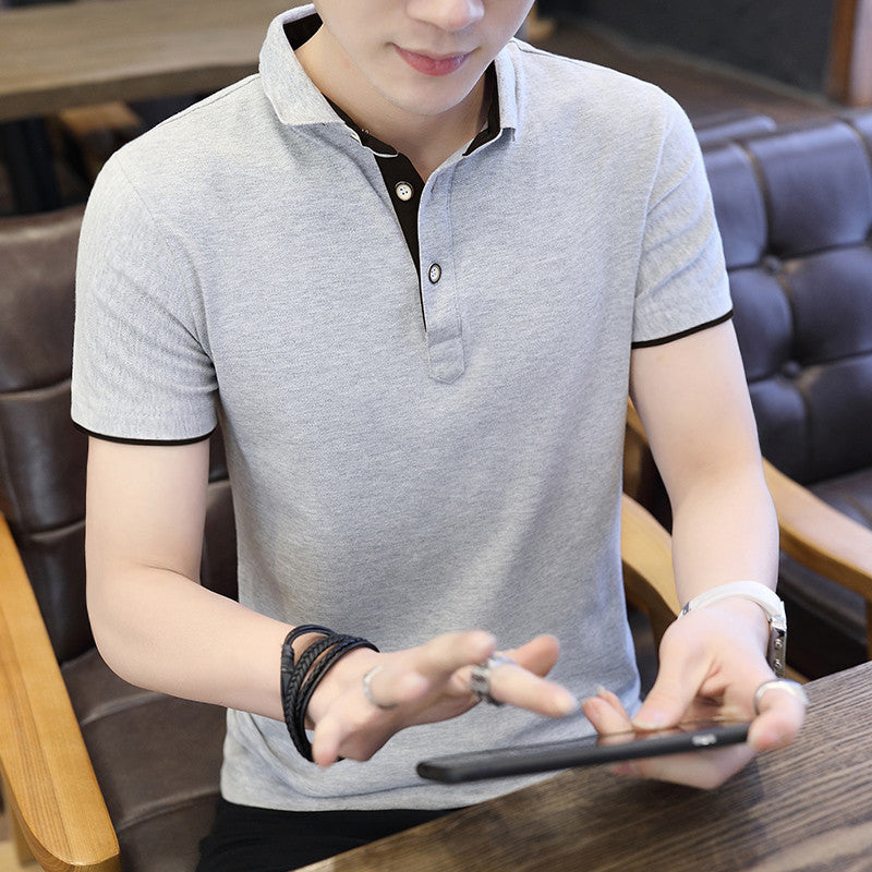 Men’s Casual Patchwork Polo Shirt
