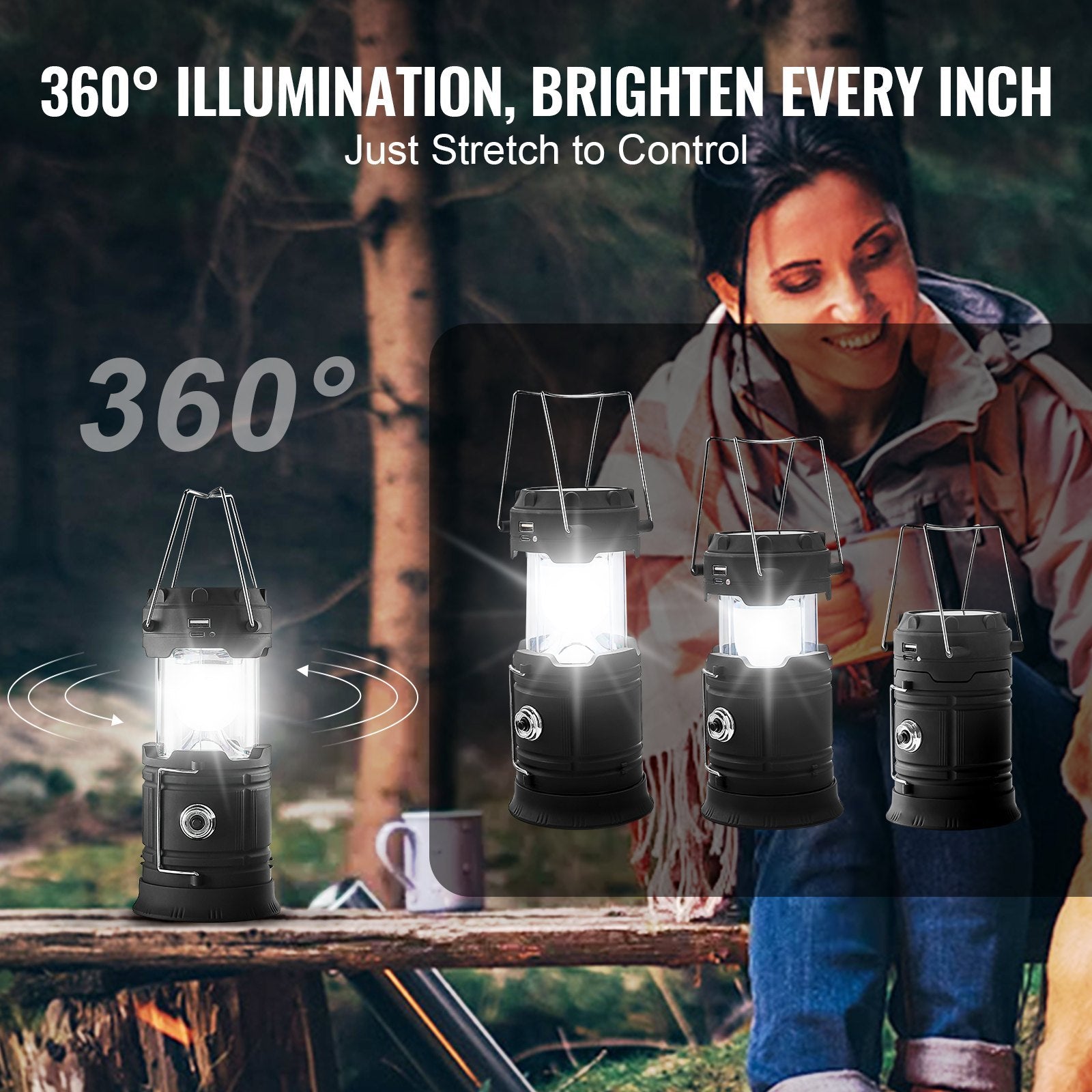 LED Camping Lanterns – 4 Pack Rechargeable