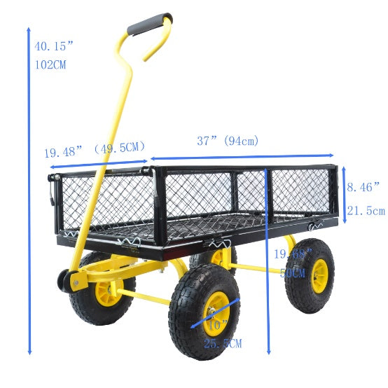 Carriage Gartenwagen aus Stahl mit Schwenkgriff