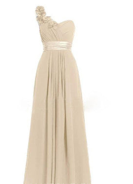 Multicolor Slanted Neck Maxi Dress
