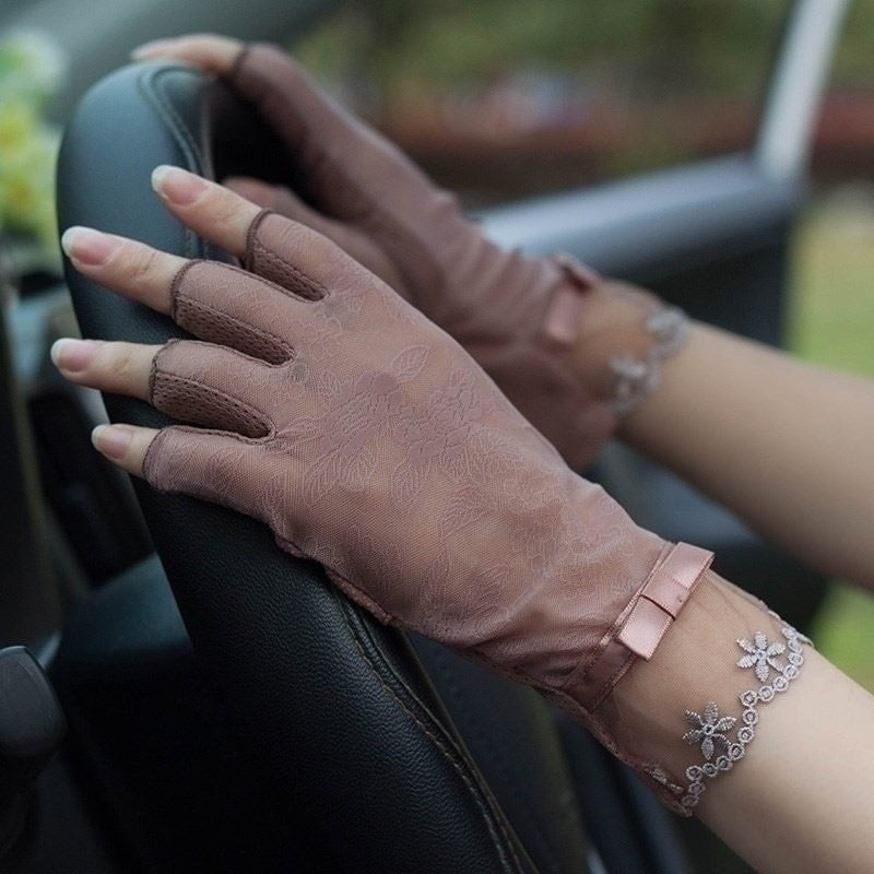 Lace Ice Silk UV Driving Gloves TB54
