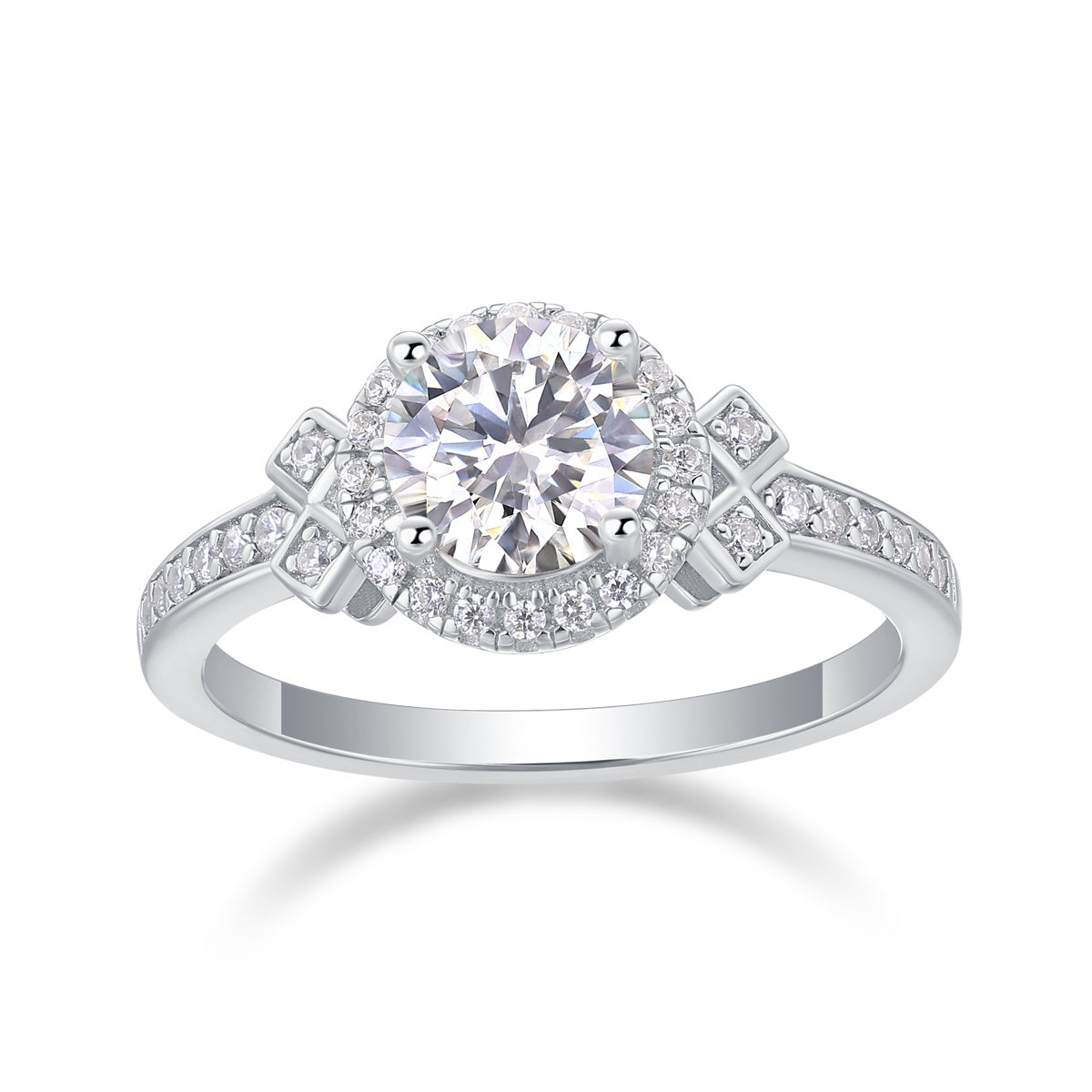 Lighthouse Moissanite Silver Ring Set