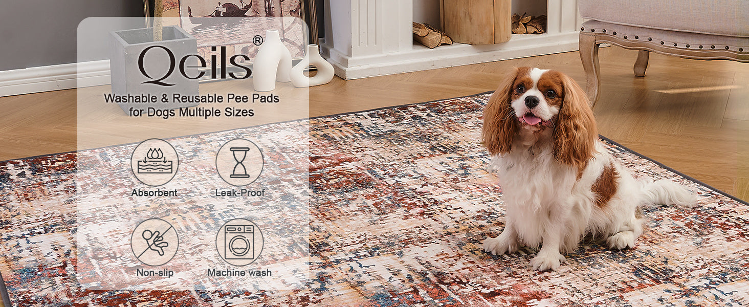 Qeils 36x41 Washable Dog Pee Pads (2Pk)