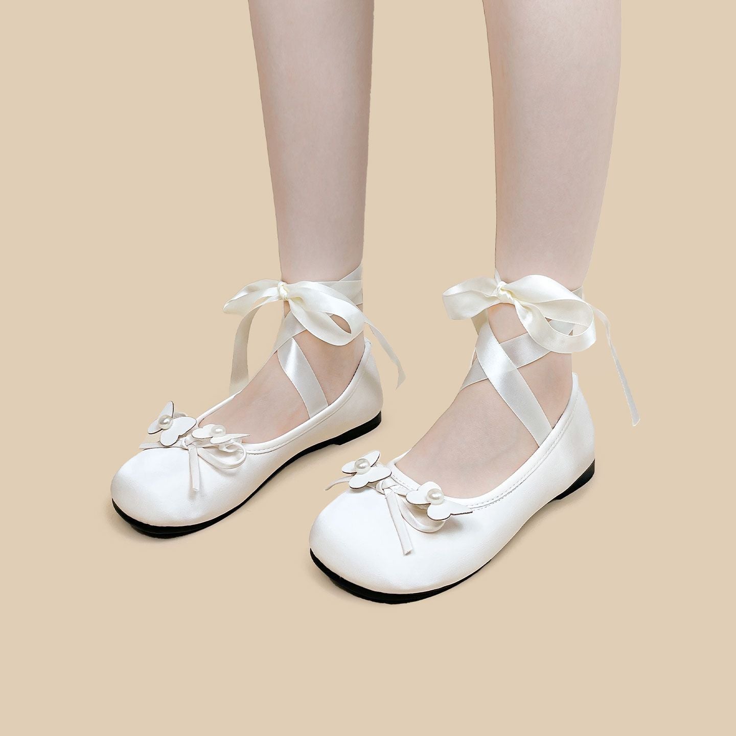 Ballerinas aus Leder im französischen Stil für Damen