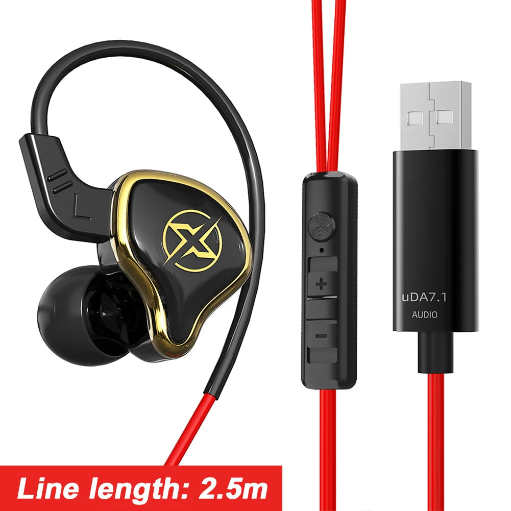 USB Wired Gaming Headset with Mic