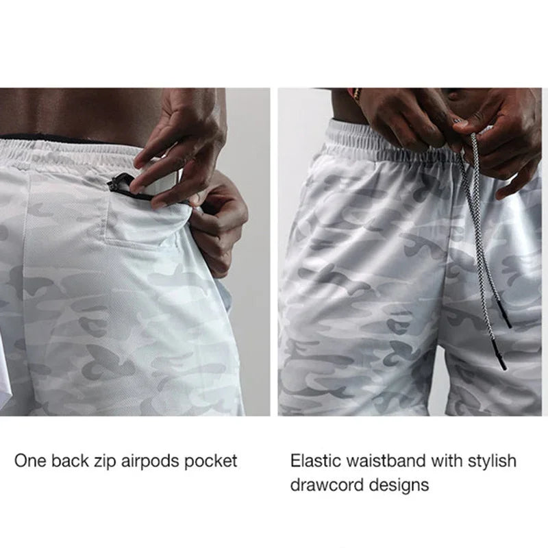 Cross Graphic 2-in-1 Men’s Workout Running Short