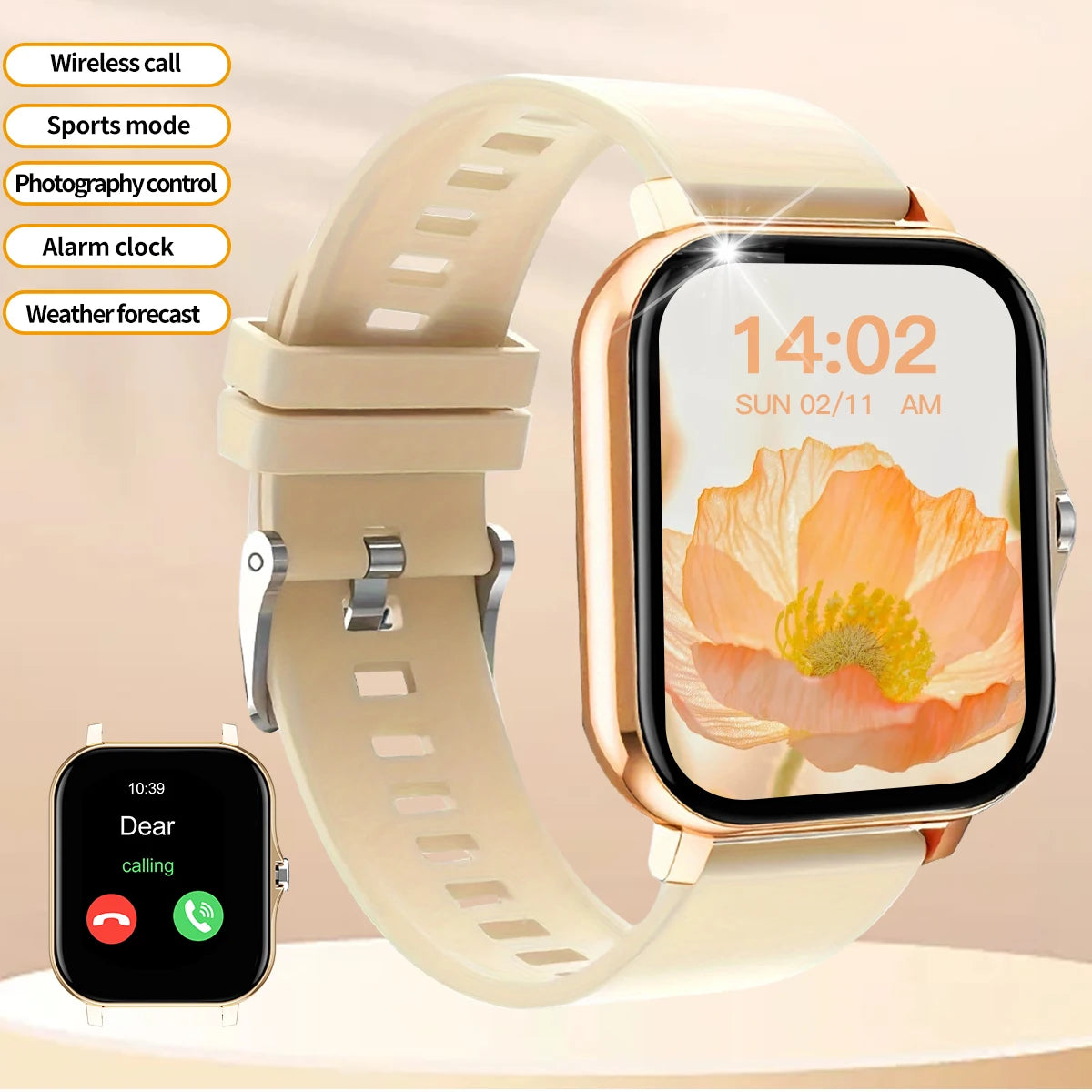 Fitness-Smartwatch mit Bluetooth-Anruf