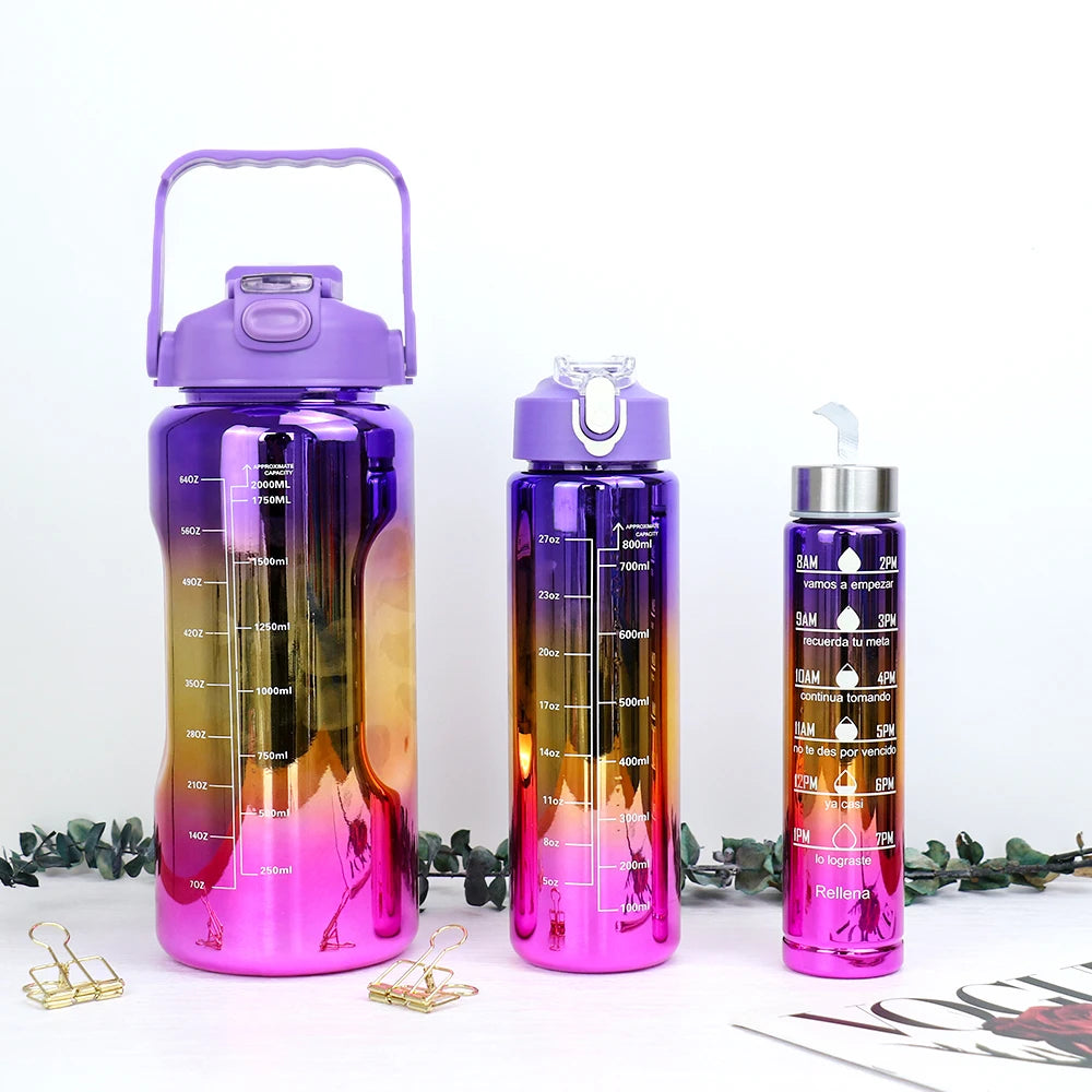 3pcs Leakproof Gradient Sports Bottles