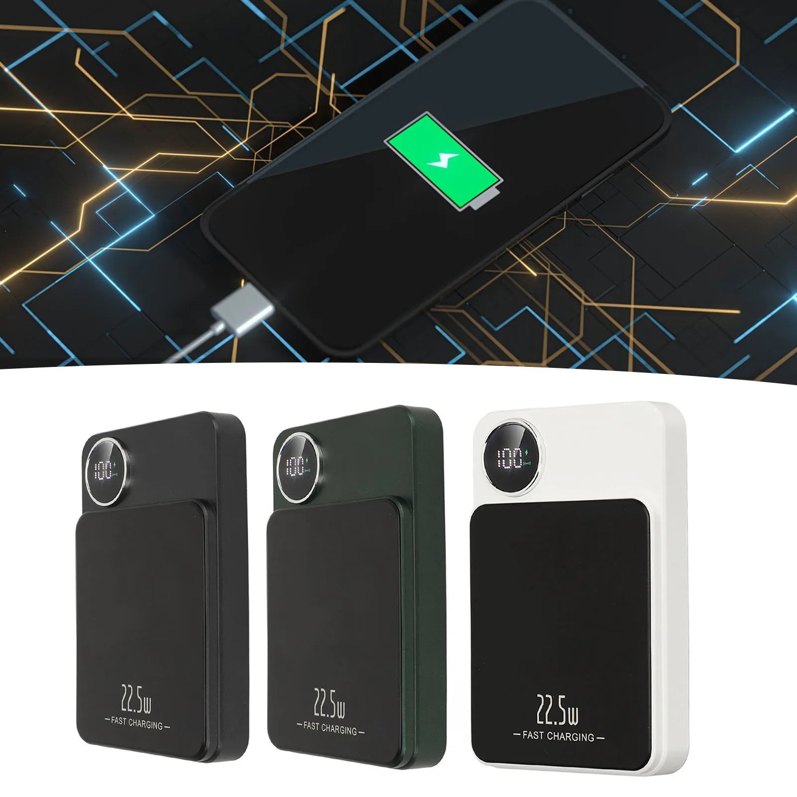 Magnetische kabellose 5000-mAh-Powerbank