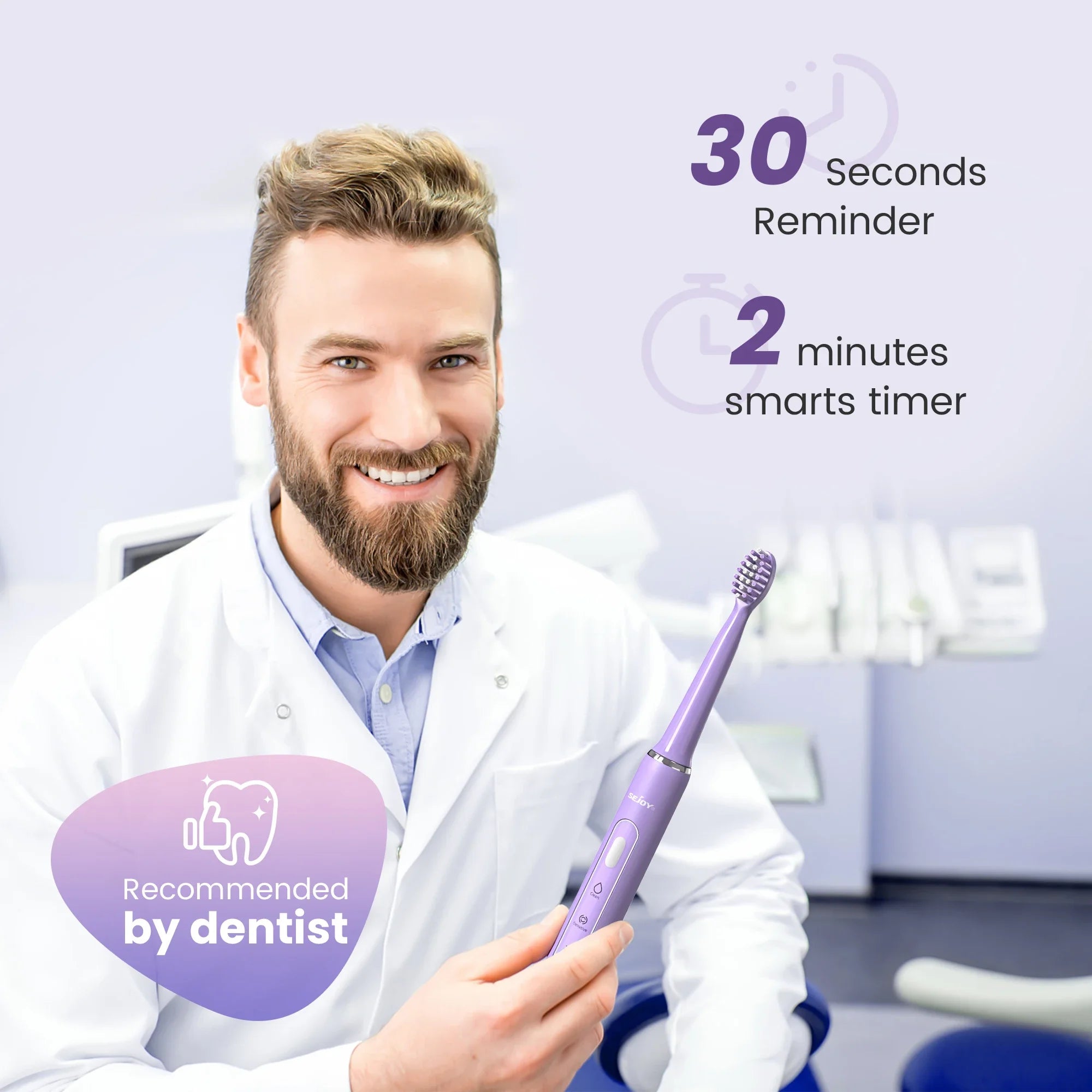 SEJOY Sonic Electric Toothbrush 3 Modes