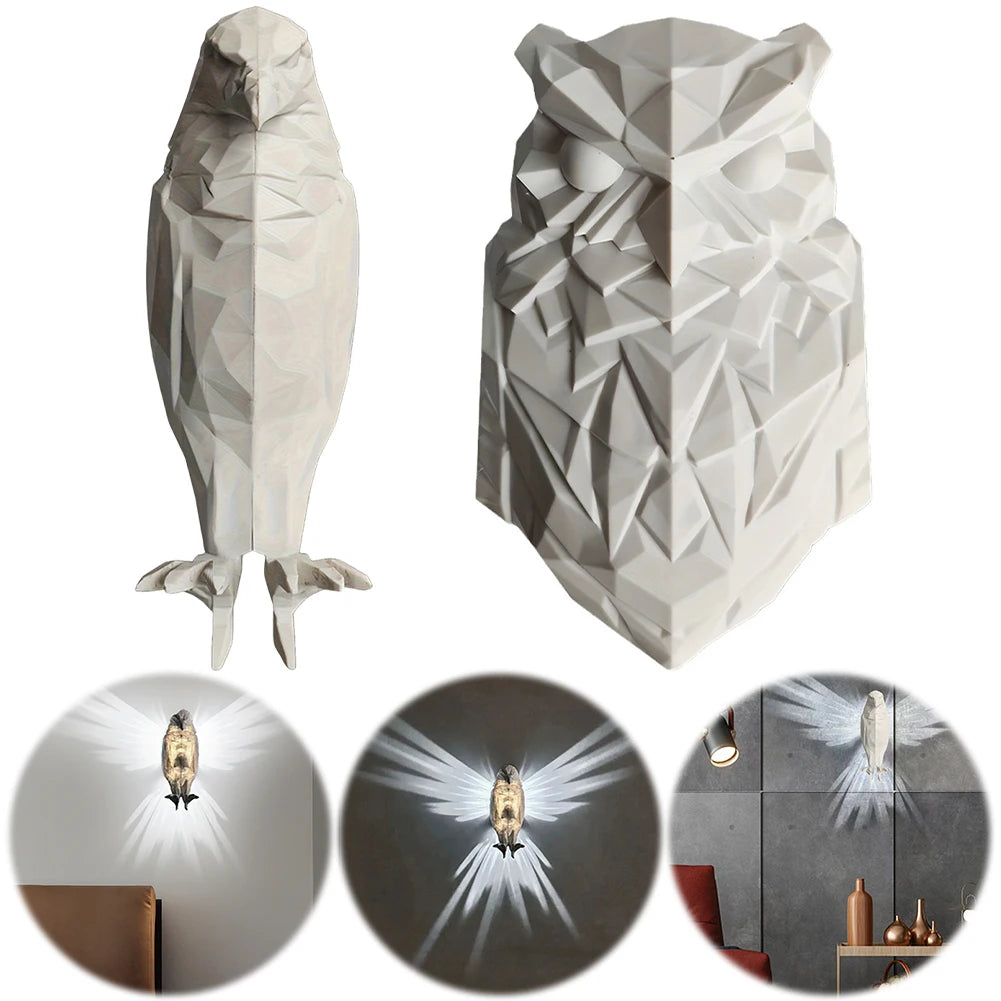 3D Owl Wall Light – Battery Operated Lamp