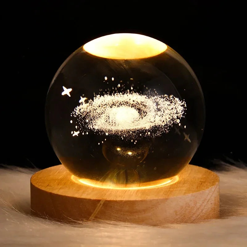 USB Crystal Ball Galaxy Table Lamp