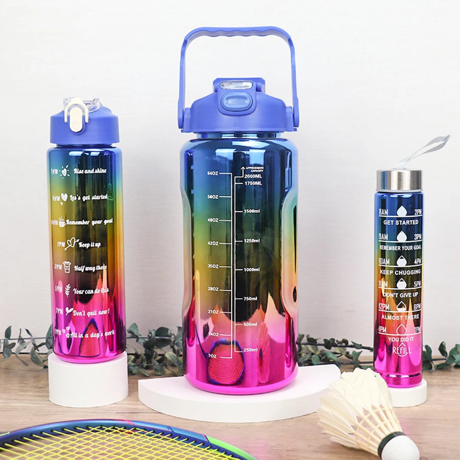 3pcs Leakproof Gradient Sports Bottles
