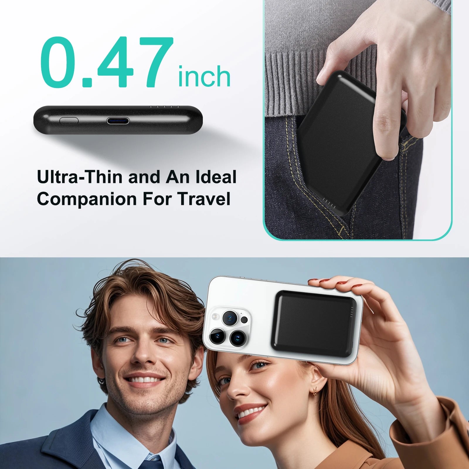 Magnetische kabellose 5000-mAh-Powerbank