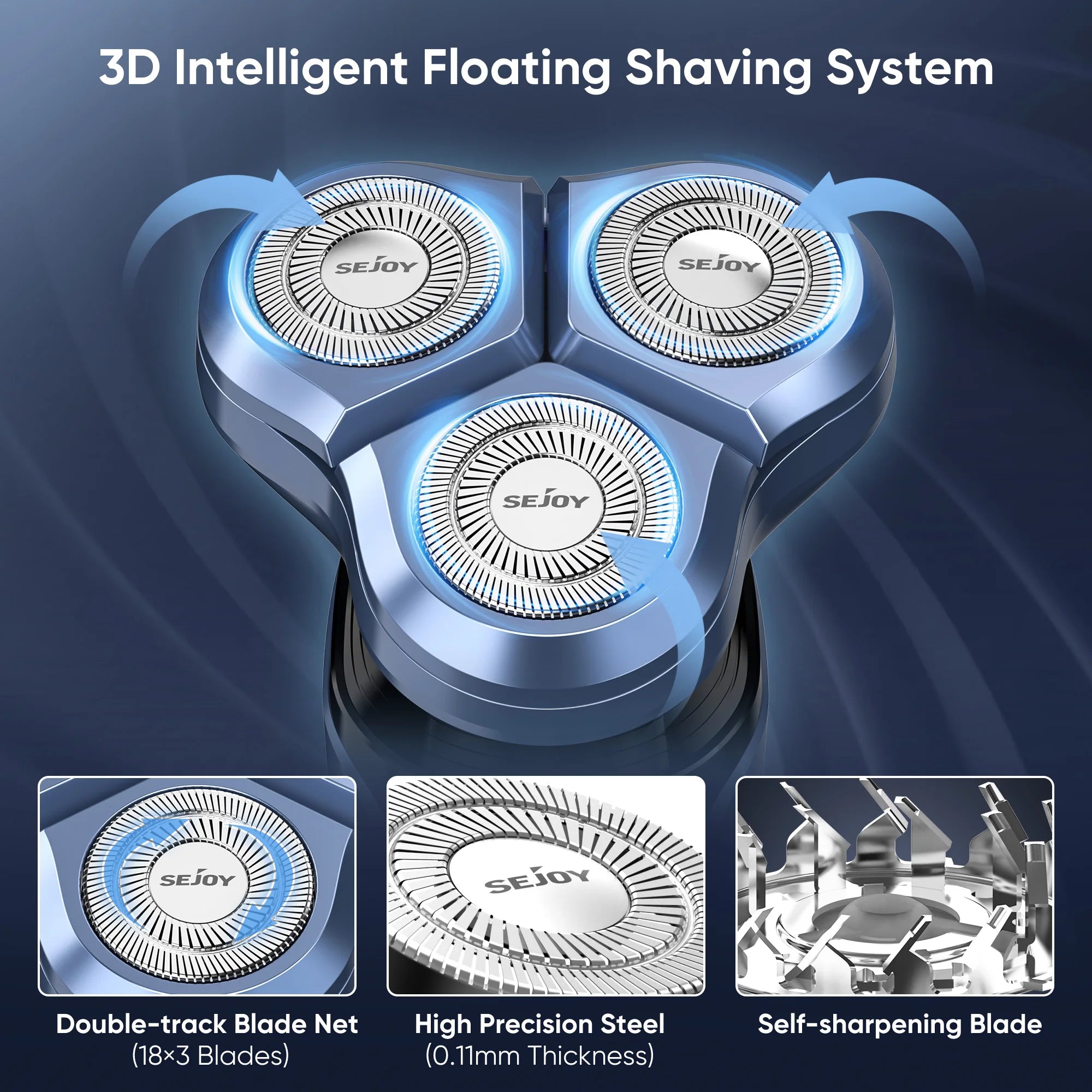 SEJOY Rotary Rechargeable Shaver Kit
