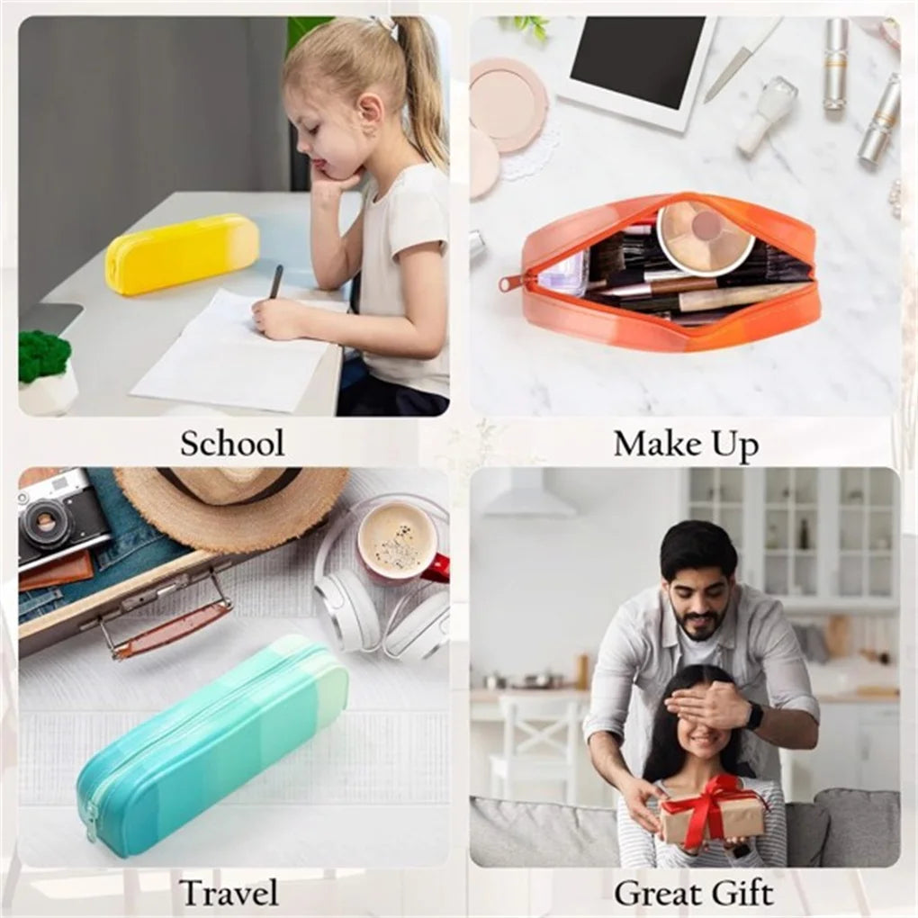 4PCS Silicone Waterproof Pencil Pouches