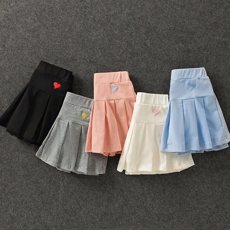 Girls Pleated Culottes with Shorts