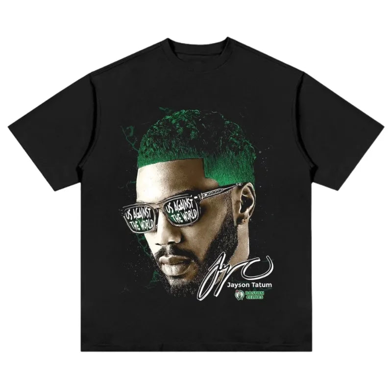Baumwoll-T-Shirt mit Basketball-Star-Print