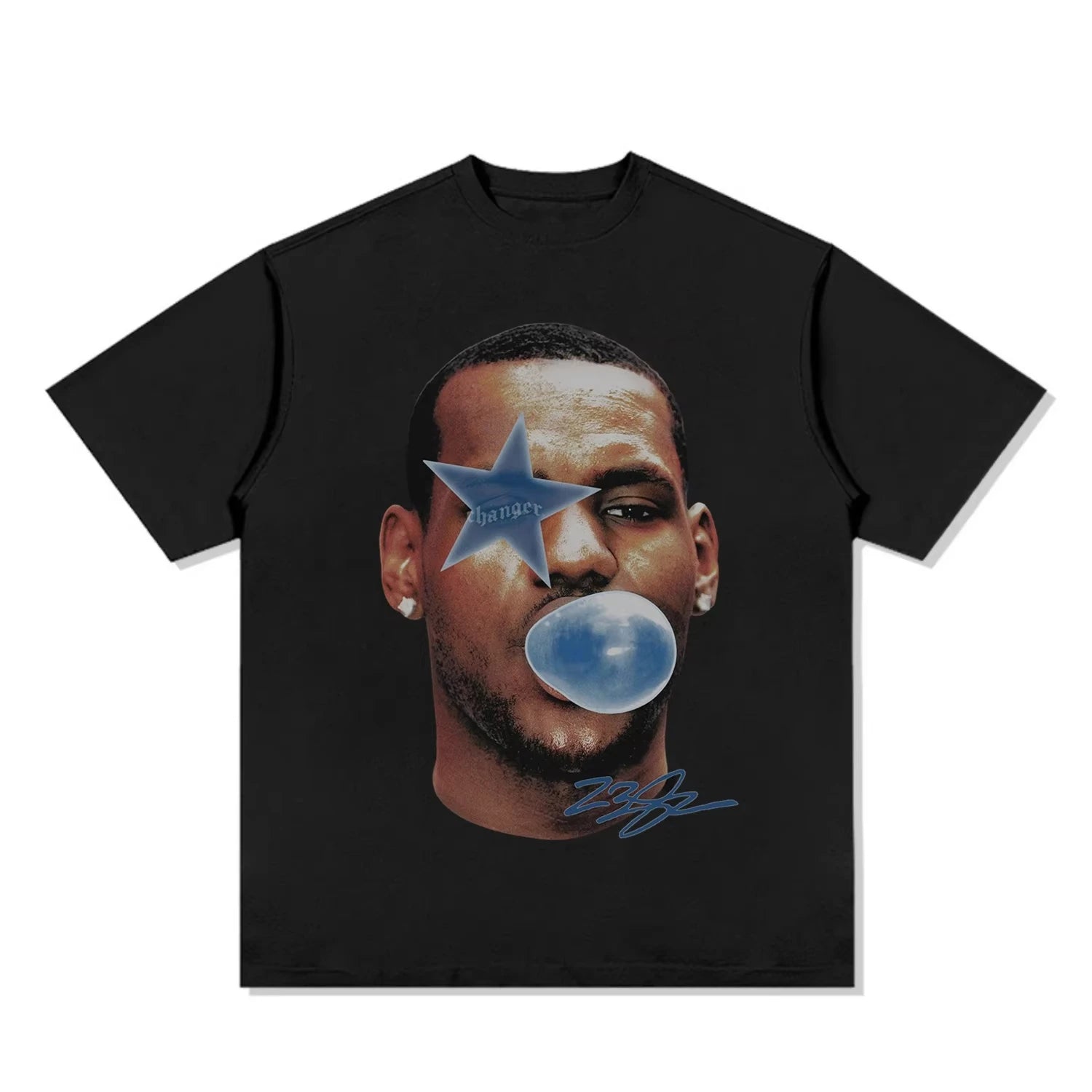 Baumwoll-T-Shirt mit Basketball-Star-Print