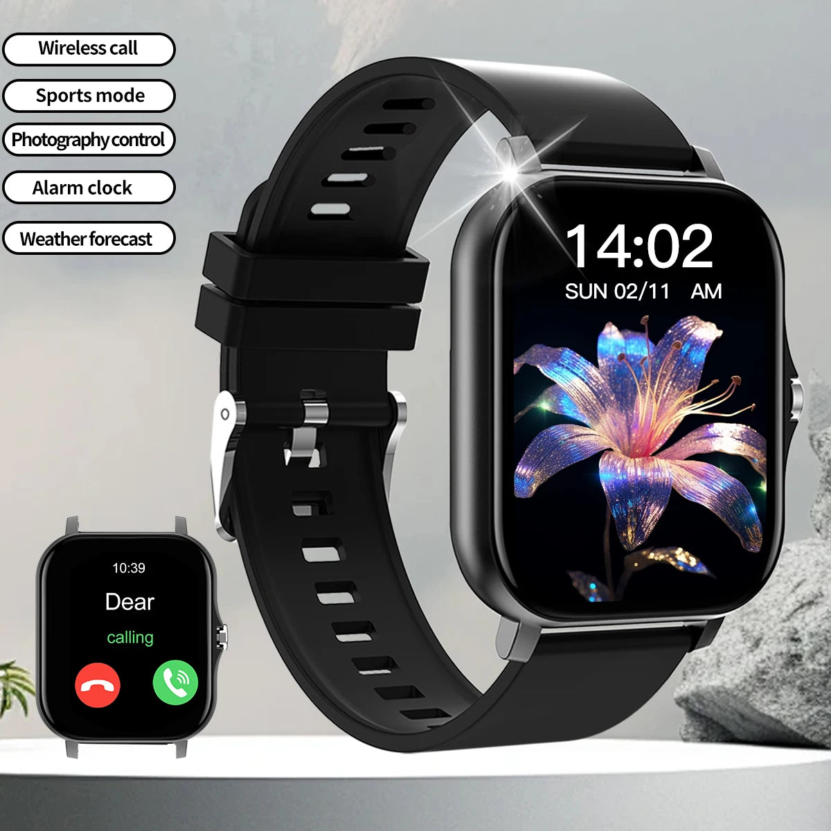Fitness-Smartwatch mit Bluetooth-Anruf
