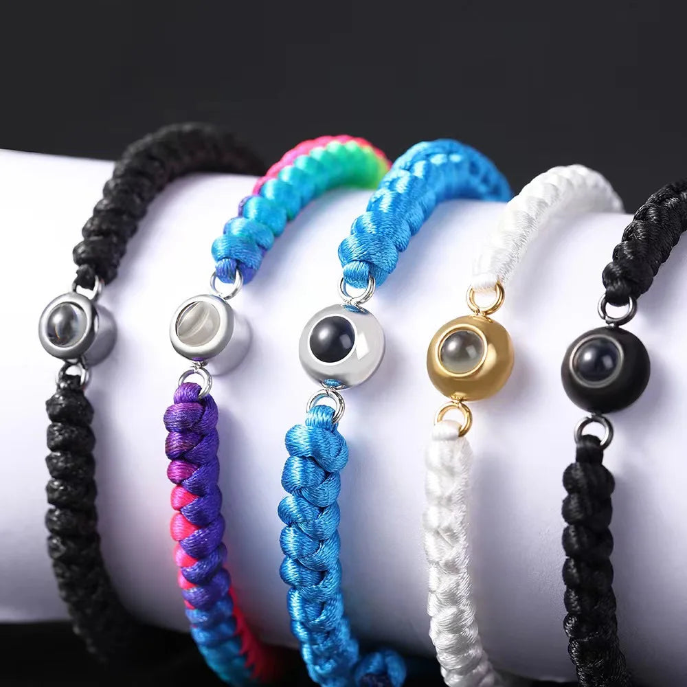 Rainbow Projection Photo Couple Bracelet