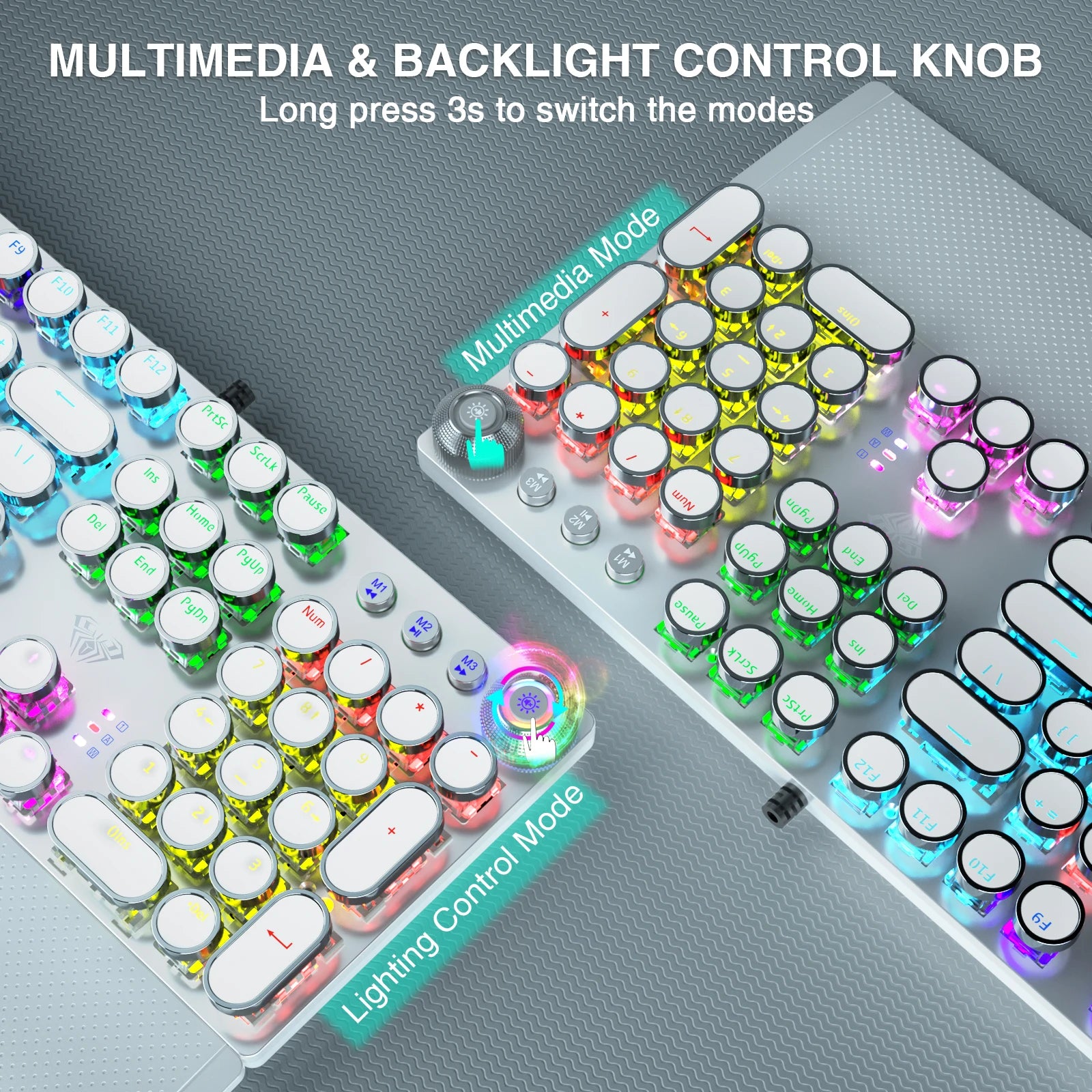 F2088 RGB Round Key Gaming Keyboard 104