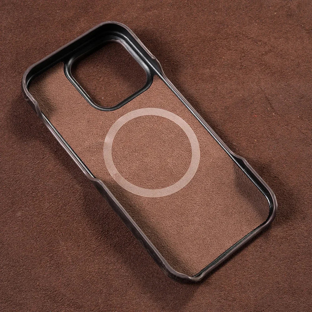 Retro Luxury Cowhide MagSafe iPhone Case