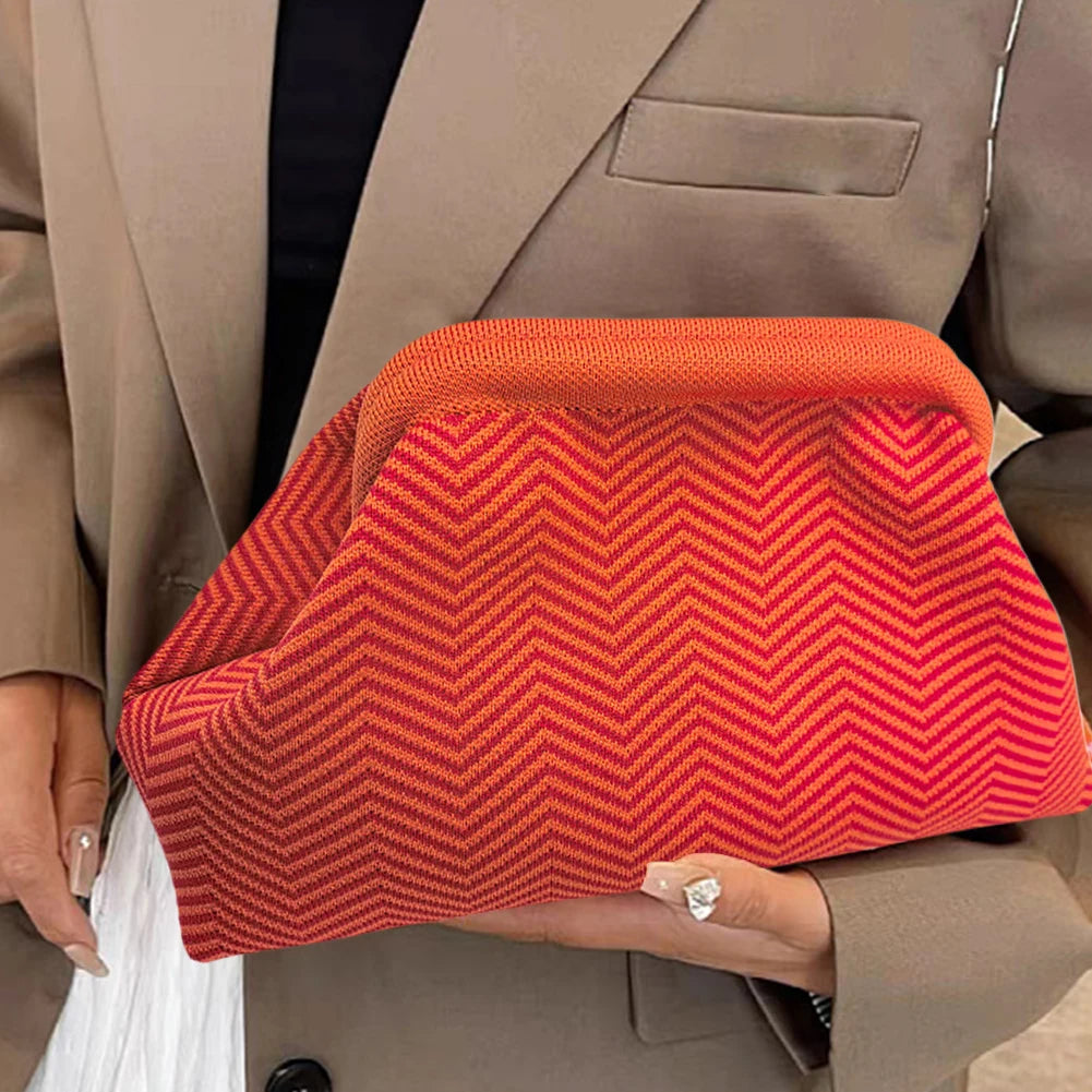 Colorblock Crochet Summer Clutch Bag
