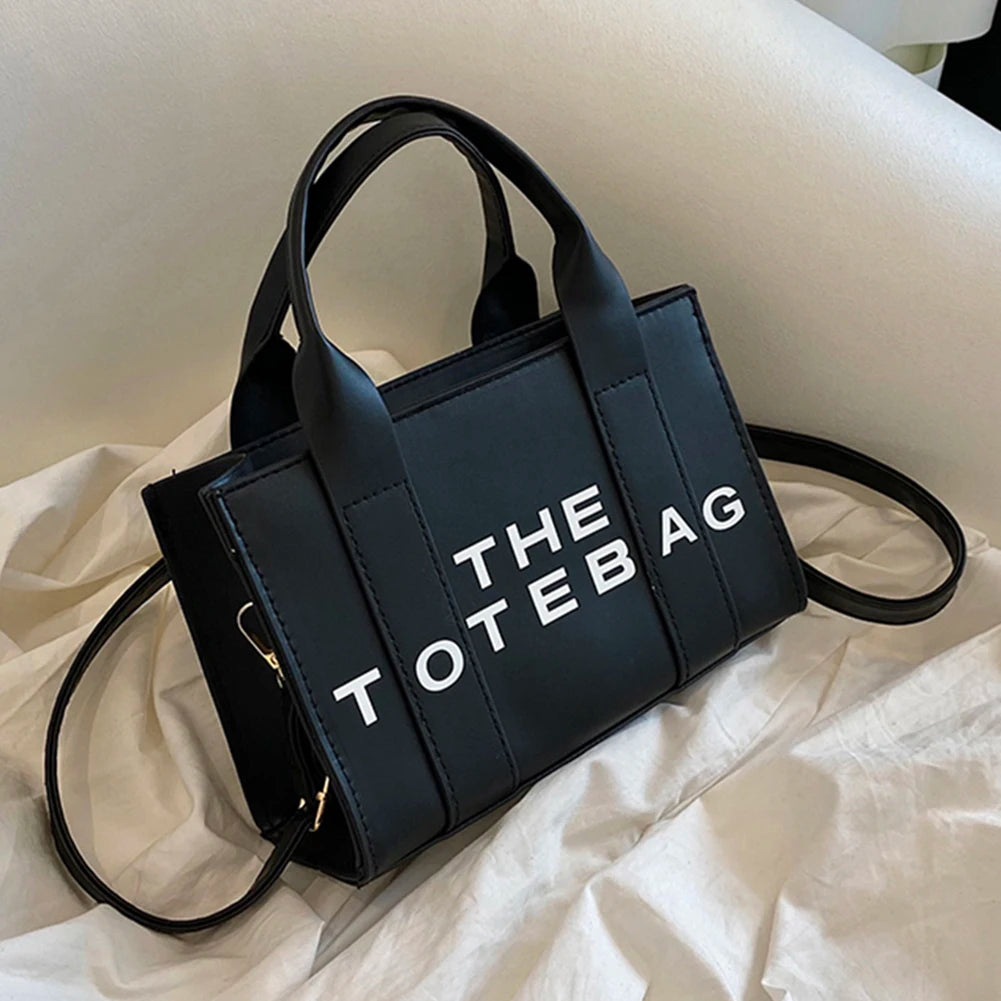 Contrast Letter PU Leather Crossbody Bag