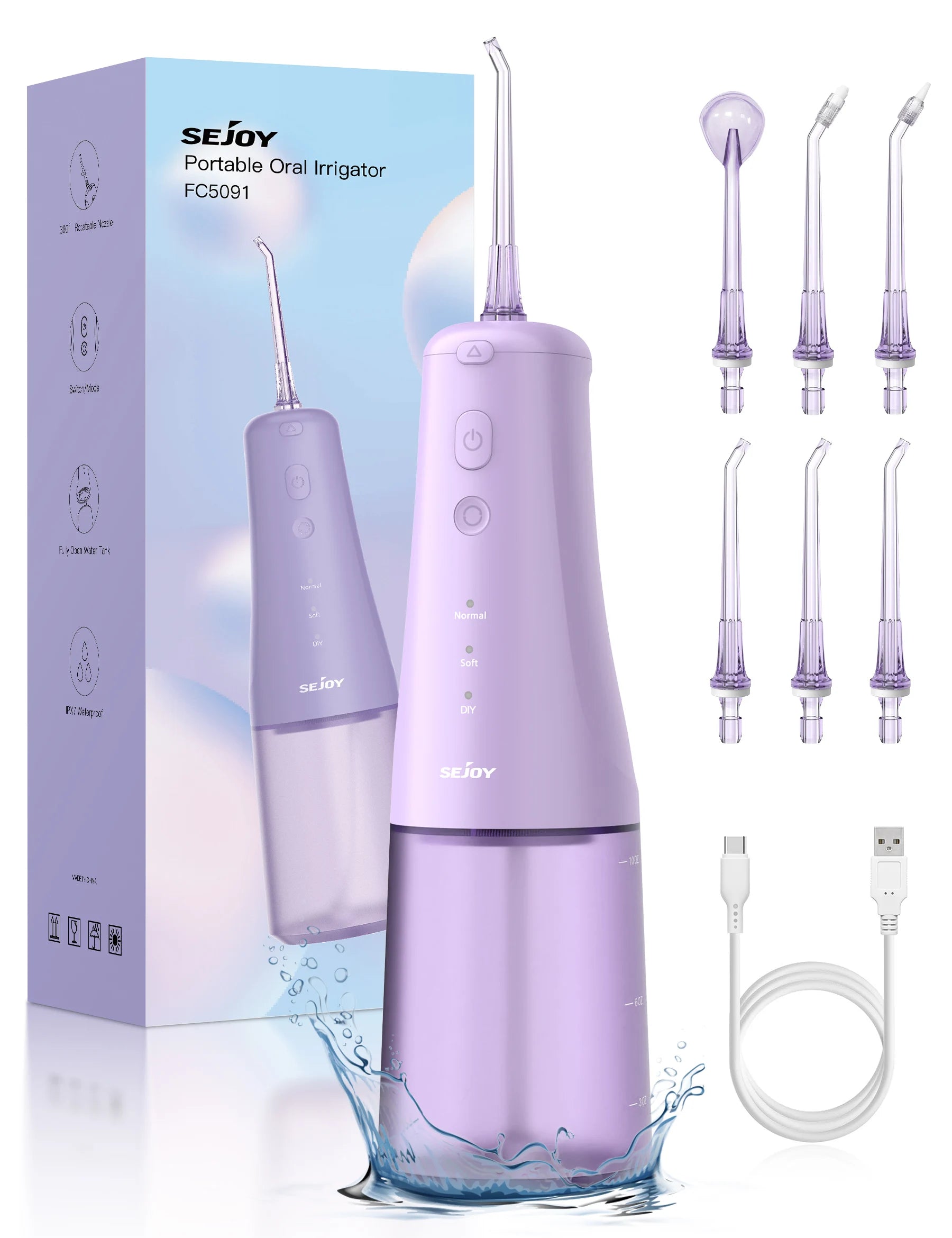 Electric Water Flosser with 6 Jets