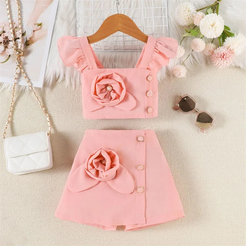 Baby Girl Flutter Top Skirt Set