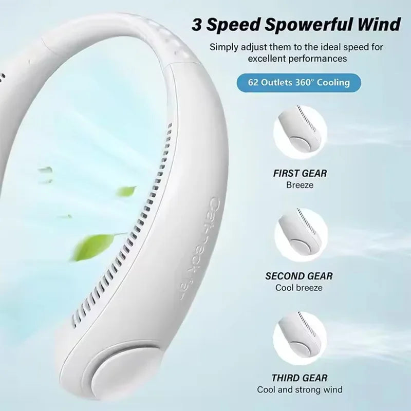 Mini Portable Bladeless Neck Fan USB