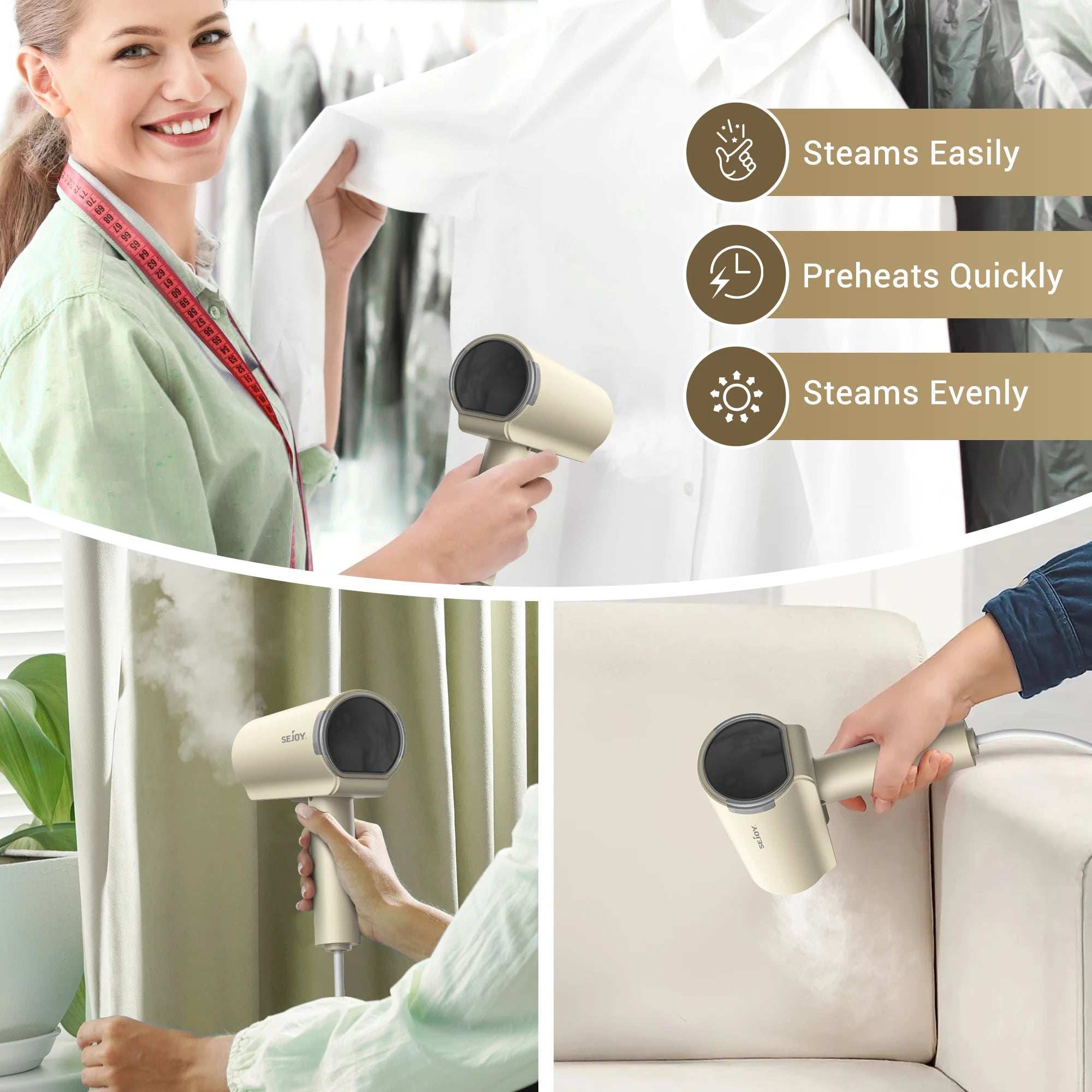 Foldable 1000W Garment Steamer Iron