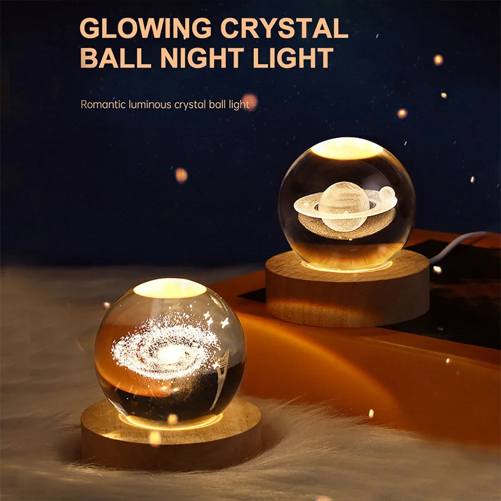 USB Crystal Ball Galaxy Table Lamp