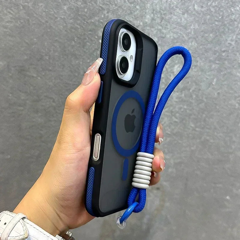 Luxury MagSafe Matte Case with Lanyard