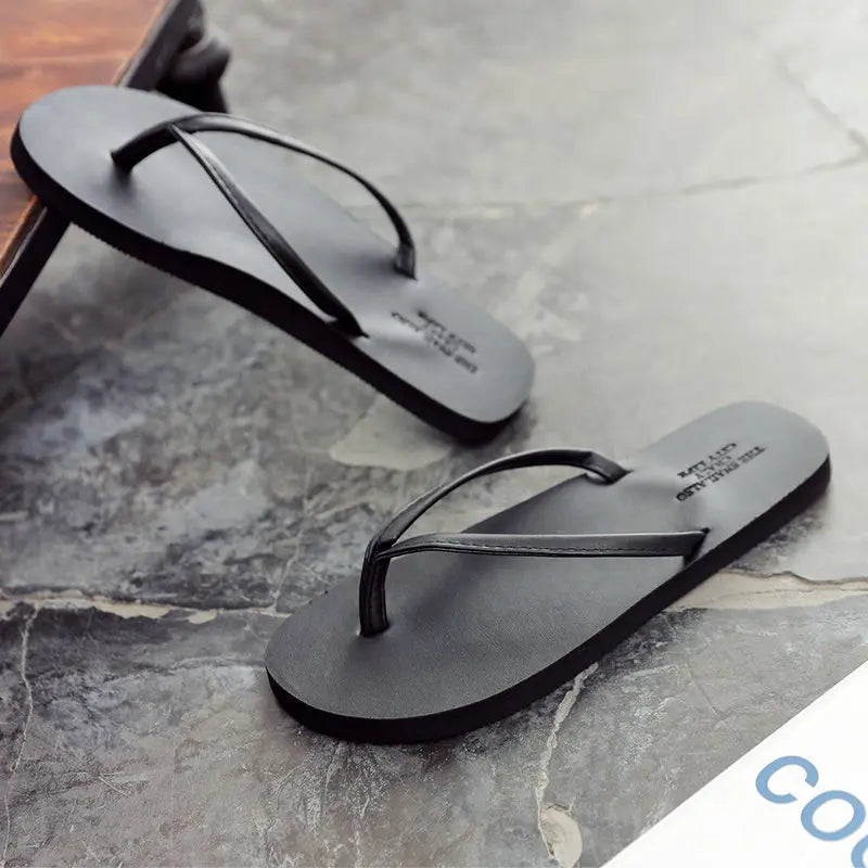 Men’s Anti-Slip Leather Flip Flops Summer